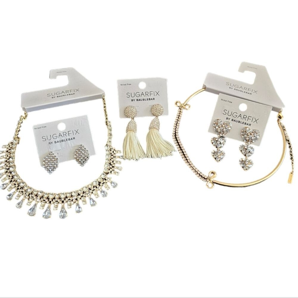 SugarFix by Baublebar Rhinestone Embellished Jewelry Lot of 5 NEW